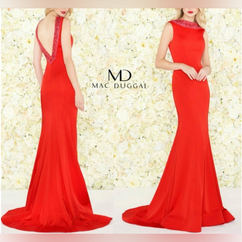 Nwt Mac Duggal Red Formal Dress Size 10